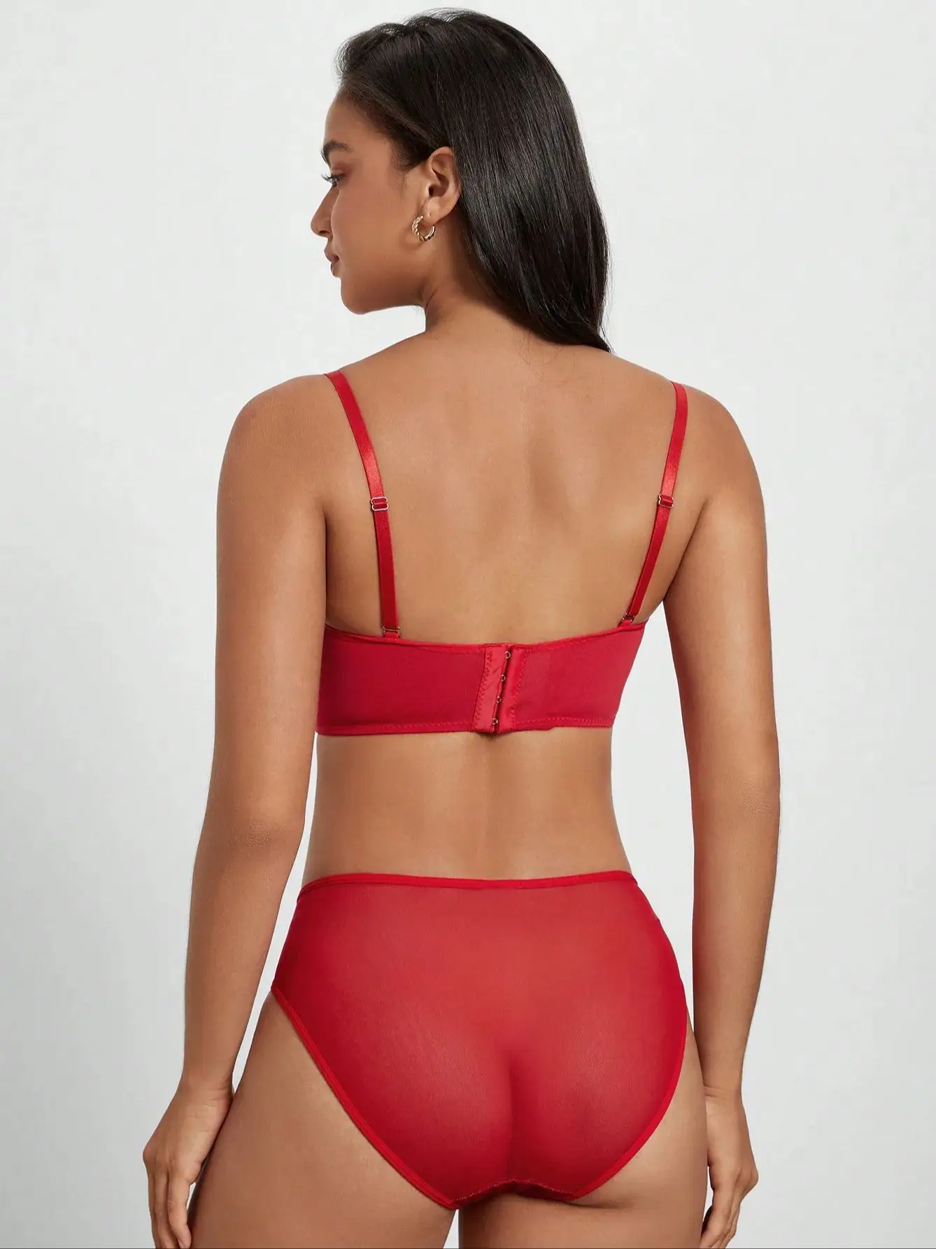 Push Up Red Lace Bra and Panty Set with Underwire & Padding for Enhanced Cleavage Women Sexy Lingerie Set Matching Bras & Brief