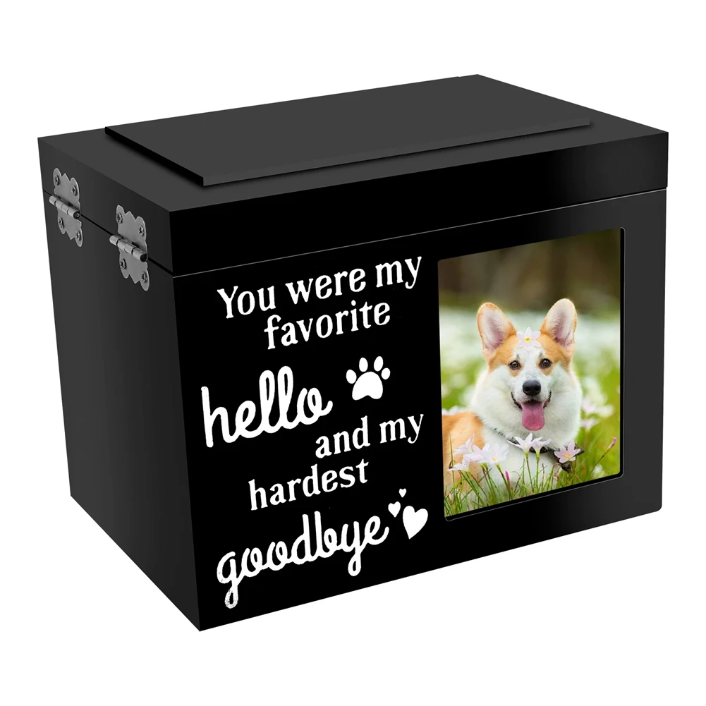 

Y74A-Pet Memorial Urn For Dog Or Cat Ashes With Photo Frame Wood Dog Urn Personalized Pet Urn Pet Memorial Keepsake Memory