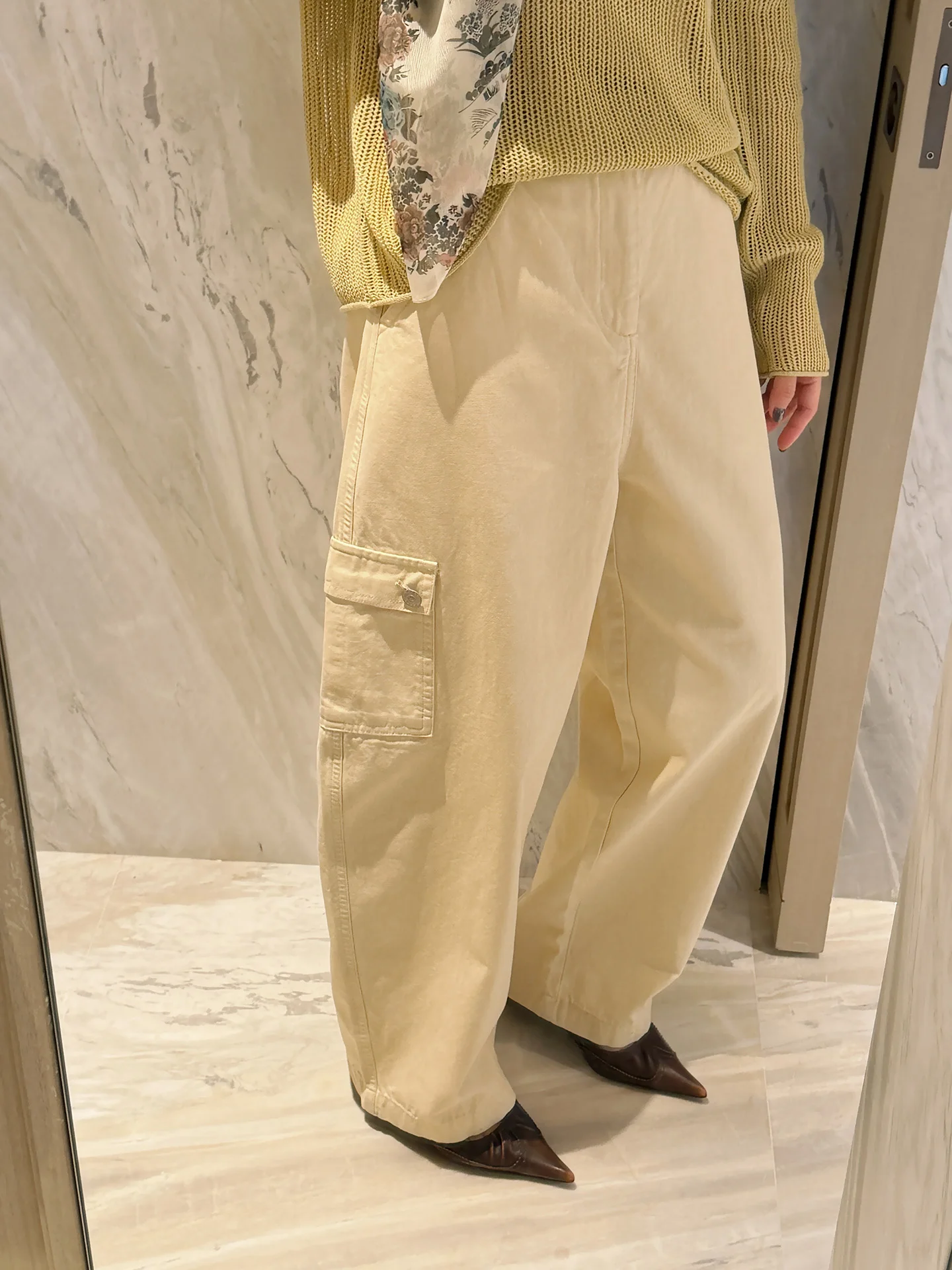 

Muguet De Mai Denim Workwear Pants Iceberg Cotton Feel Eco-friendly Enzyme Waed Knife ape Casual Spring Autumn Ladies