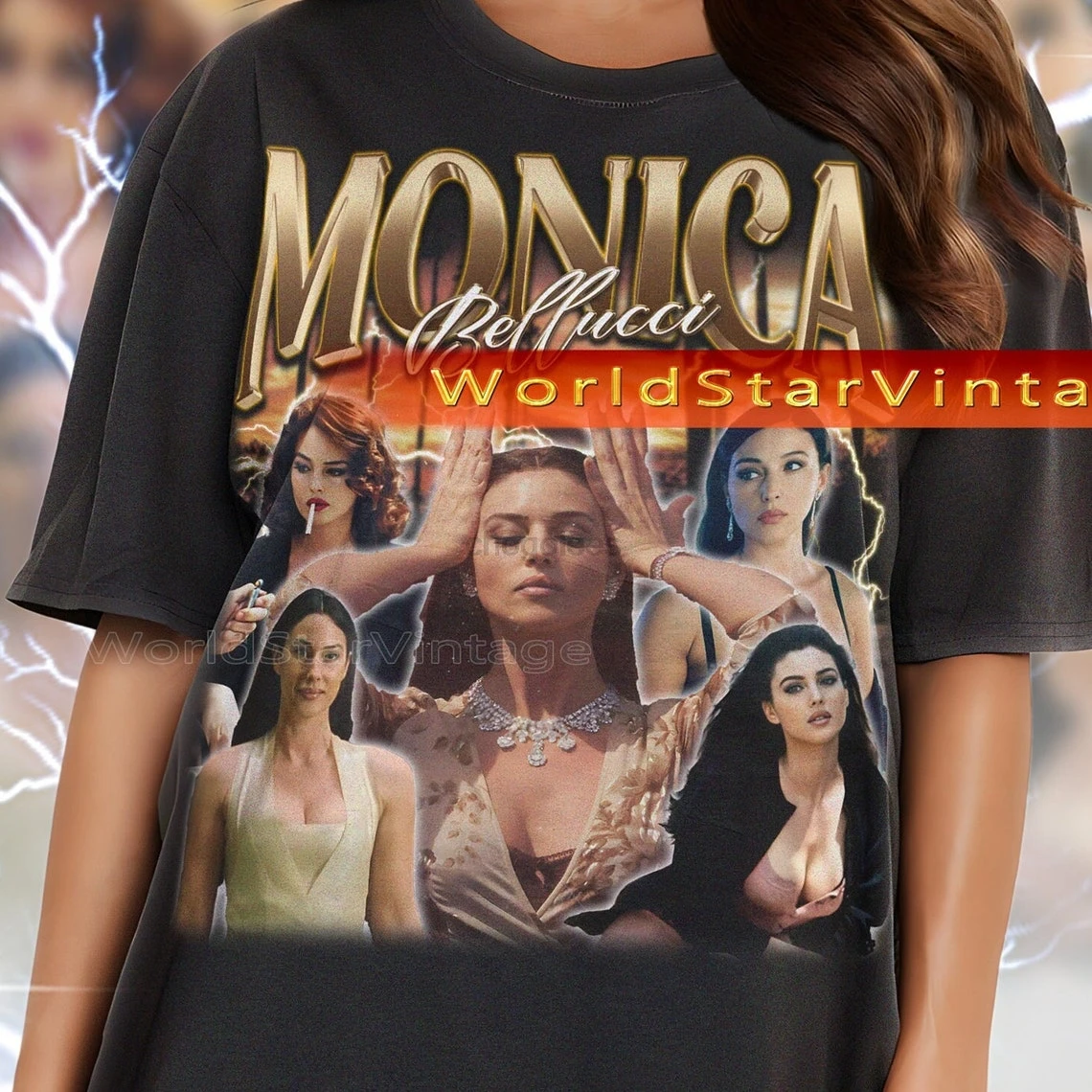 MONICA BELLUCCI Vintage Shirt Monica Bellucci Homage Tshirt Monica Bellucci Tees Monica Bellucci Retro 90s Sweater Monica Belluc