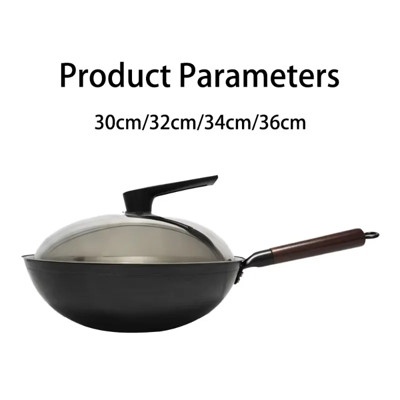 iron pan uncoated healthy and environmentally friendly fish scale bottom multi-size 30cm-36cm anti-rust cookware