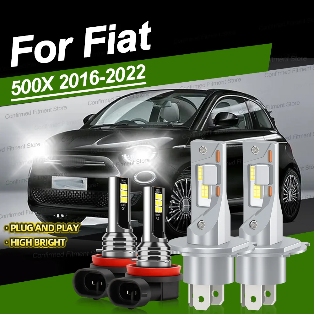 

2/4Pcs 180W High Power Auto Fog Lamp H8 Led Headlights H4 Hi/Lo Beam 6000K Upgrade CSP Chip For Fiat 500X 2016-2022 Plug Play