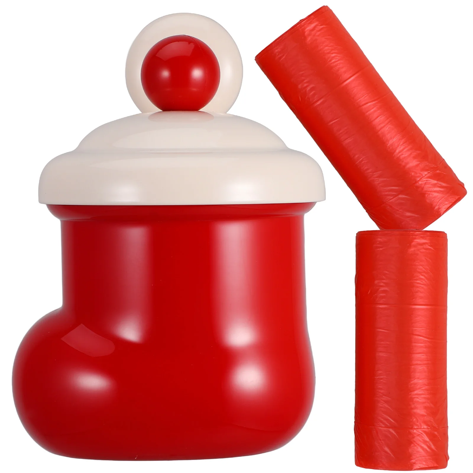 

Christmas Stocking Mini Wall Trash Can Hanging Waste Bin with Lid Compact Desktop Garbage Bin for Kitchen Bathroom Office