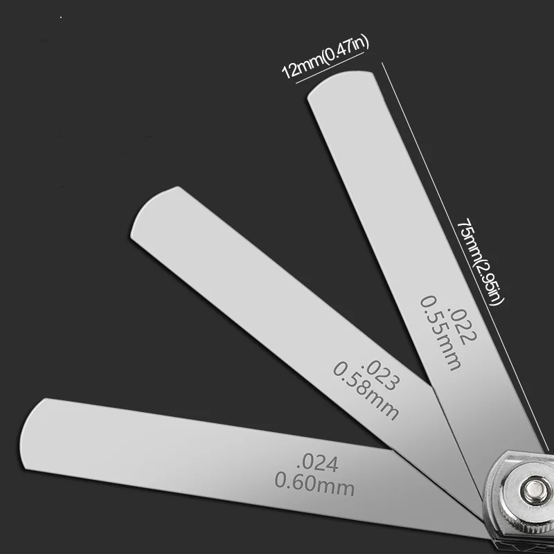 Metric Thickness Feeler Gauge 32 Blades Set Tappet With Brass Gap Measure Tool Range 0.04mm 0.88mm Valve Motorcycle Measurement image 2