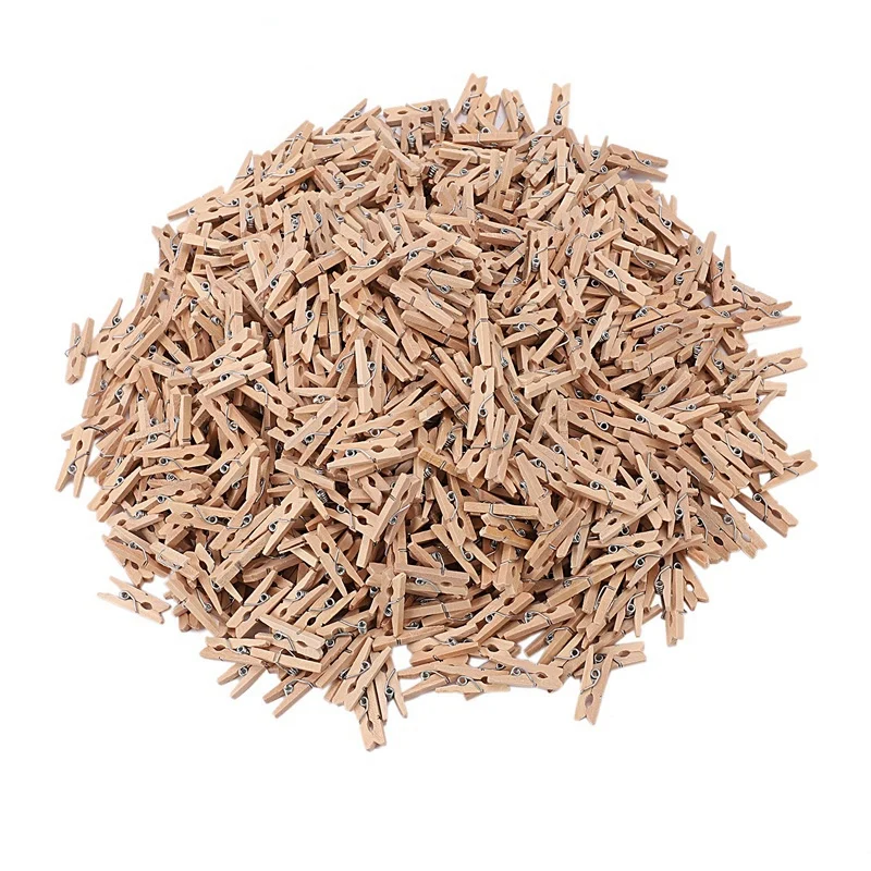 ไม้หนีบผ้าขนาดเล็ก 1,000 ชิ้น ยาว 25 มม