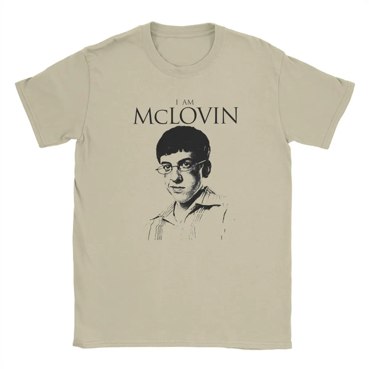 メンズ半袖Tシャツ,綿100%,プリント服,スーパーバッド,i am mclovin,ラウンドネック,ノベルティ