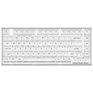 Yunzii-メカニカルキーボード白,82キー,ホットスワップ可能,透明