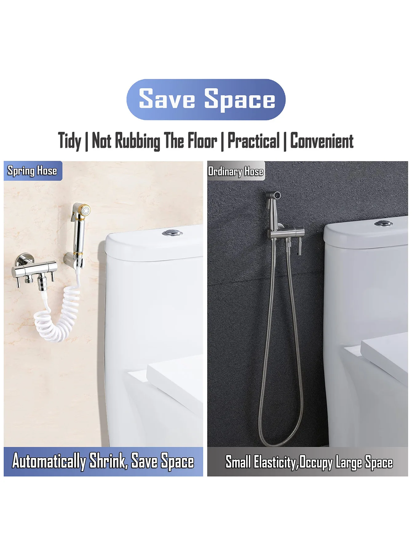 Upgraded Shower Hose 1.5/2/3/5 Meter Scalable Spring Tube Leak-proof Rust-proof Flexible Pipe Showerhead Toilet Bidet Water Pipe