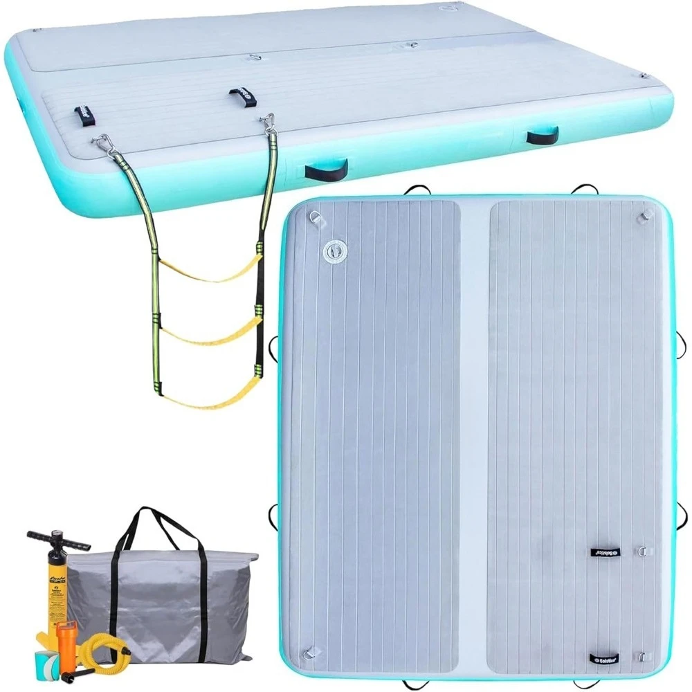 

Original Floating Inflatable Luxe Dock Platform Float for Lake Boat Pool Ocean Includes Pump w/Gauge, Carry Bag & Repair Kit