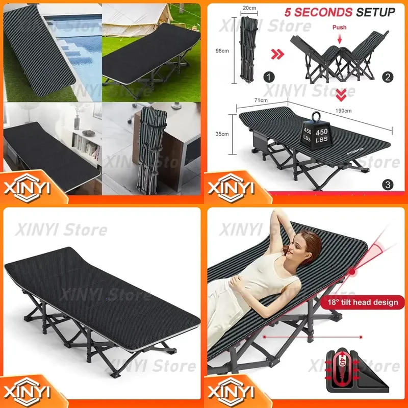 Wholesale Outdoor Light Hiking Folding Bed Chair Baby Camping Bunk Bed Tent Red Cross Cribs for Camping Gear for Portable