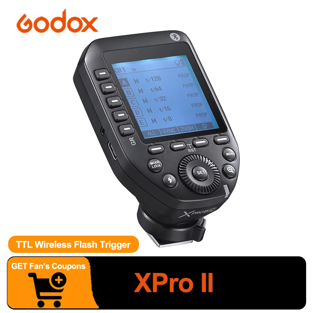 

Godox XPro II TTL Wireless Flash Trigger 1/8000s HSS TTL-Convert-Manual Function Large Screen for Sony Nikon Canon Fujifilm