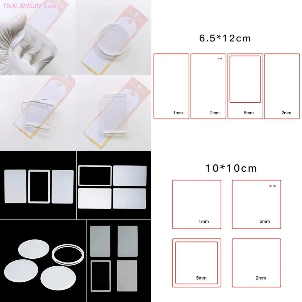 62KE 1 Set Acrylic Keychain Blanks Various Styles Plastic Keychain Charm Blank