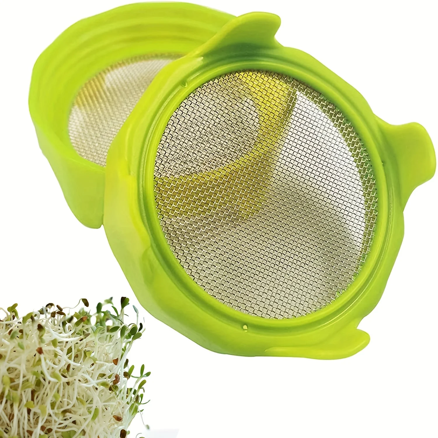 1Pcs Plastic Sprouting Lid Mesh Sprout Cover Seed Crop Germination Vegetable Plastic Sealing Ring Lid for Mason Jar