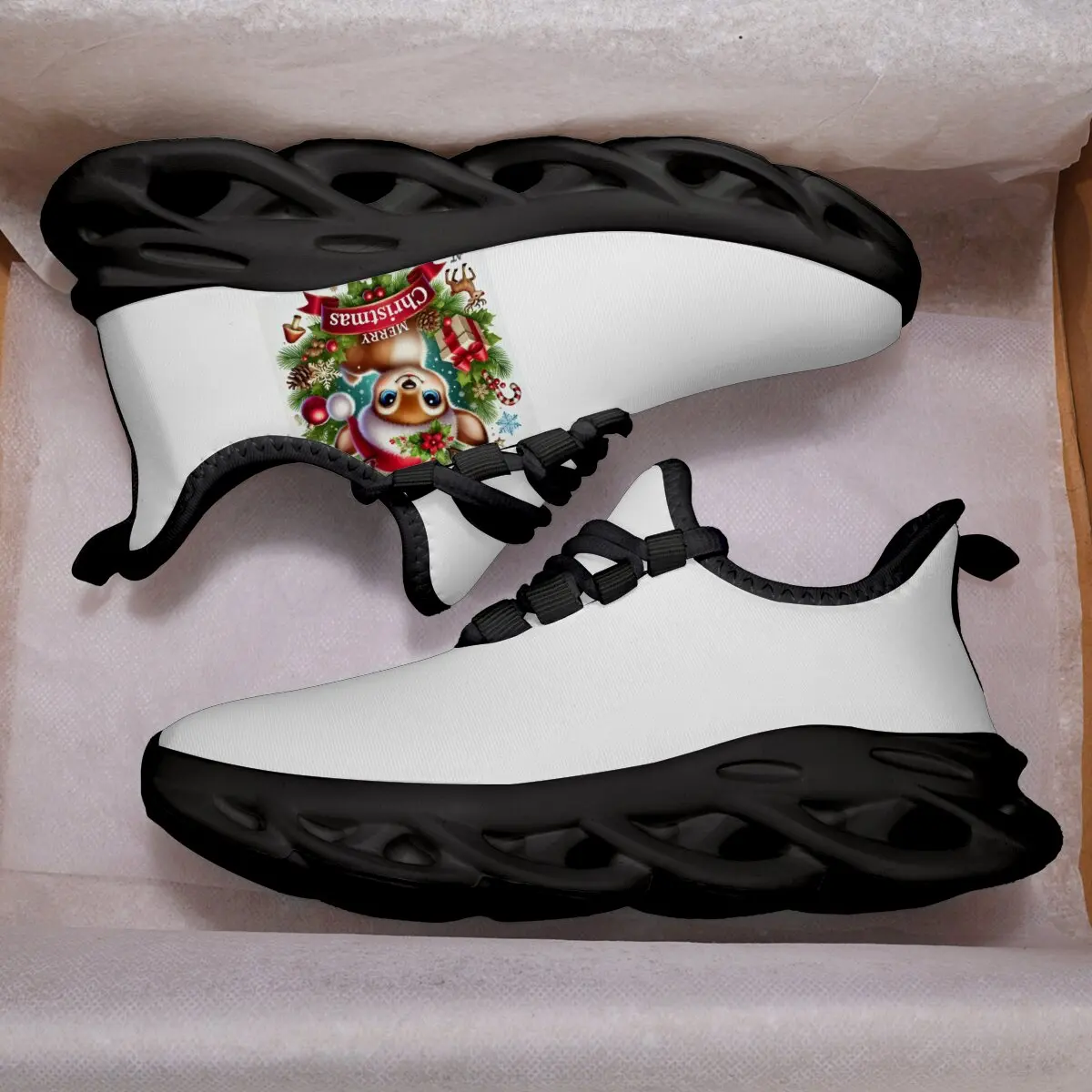 

Fashion Causal Kids Shoe Comfortable Shoes with Christmas Deer Lightweight Versatile Tennis Shoes for Girls Kids Casual Sneakers