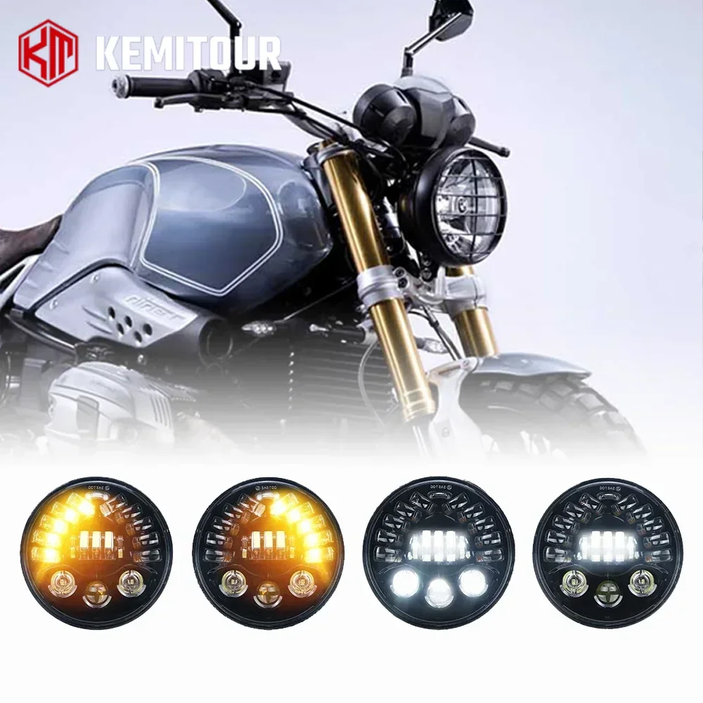 

For BMW R9T R NINE T Adaptive LED Headlight R 9T 2014-2022 High Low Beam Head Light Motorcycle Accessories 7 Inch Projector Lamp