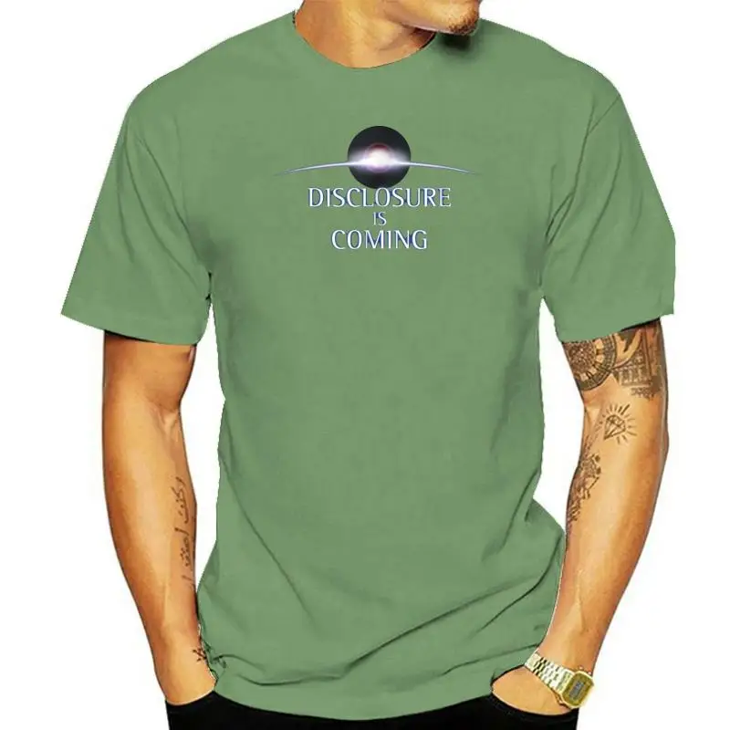 Alien UFO T Shirt - Disclosure Is We Are Not Alone Camisas Men T Shirts Customized Graphic Student Tops Tees Customized Cotton