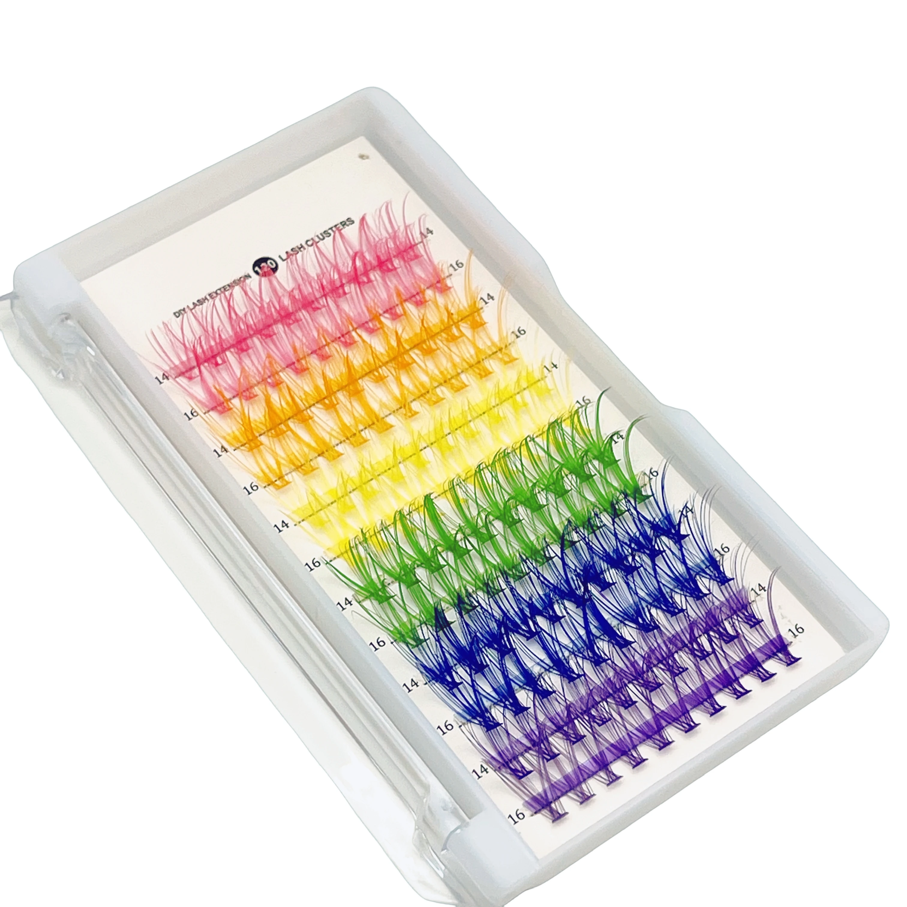 120 clusters of 6-color eyelash clusters, colored eyelash clusters, individual eyelashes, D-roll colored false eyelashes