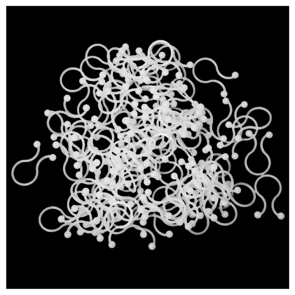 ABVO-White Nylon Round Tips Twist Lock Cable Tie 200 Pcs