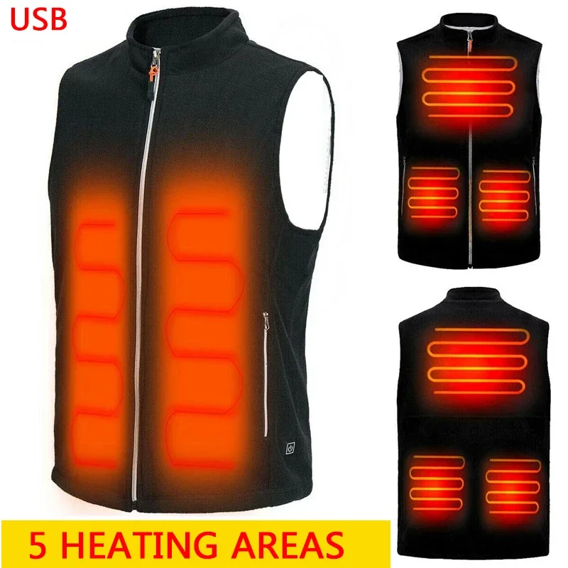 Outdoor USB beheizte Weste Jacke für Frauen, Thermisch, Flexibel, Elektrisch, Warme Kleidung, Weste, Angeln, Winter