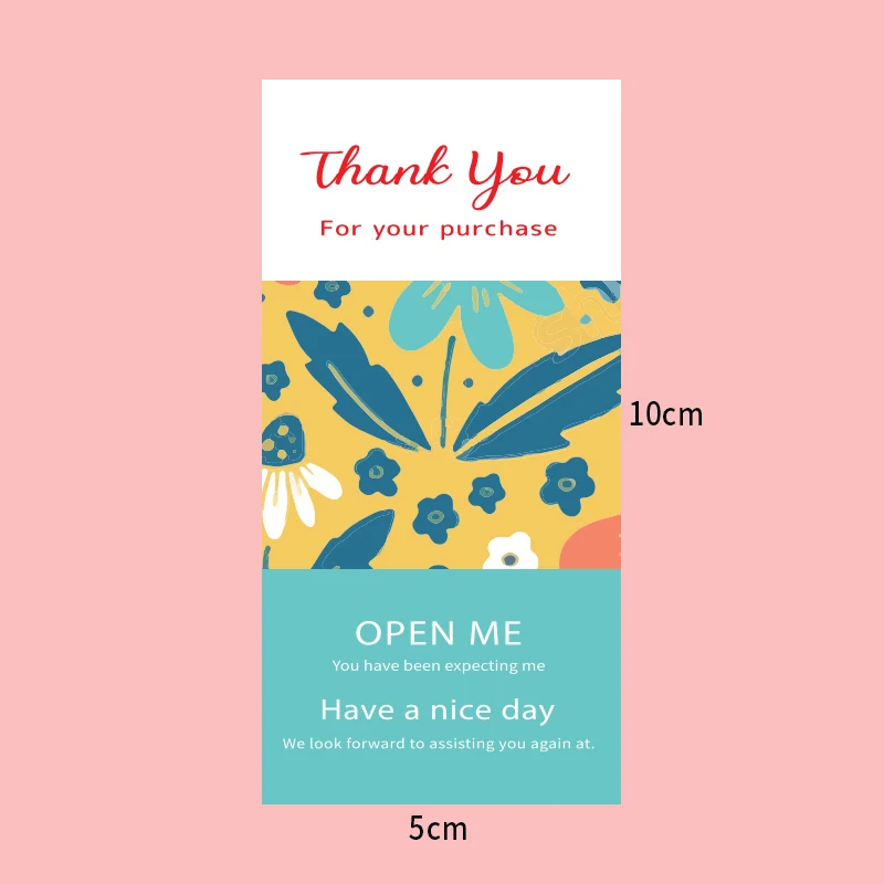 Наклейки с надписью «Thank You», 5 х10 см, 30-50 шт.