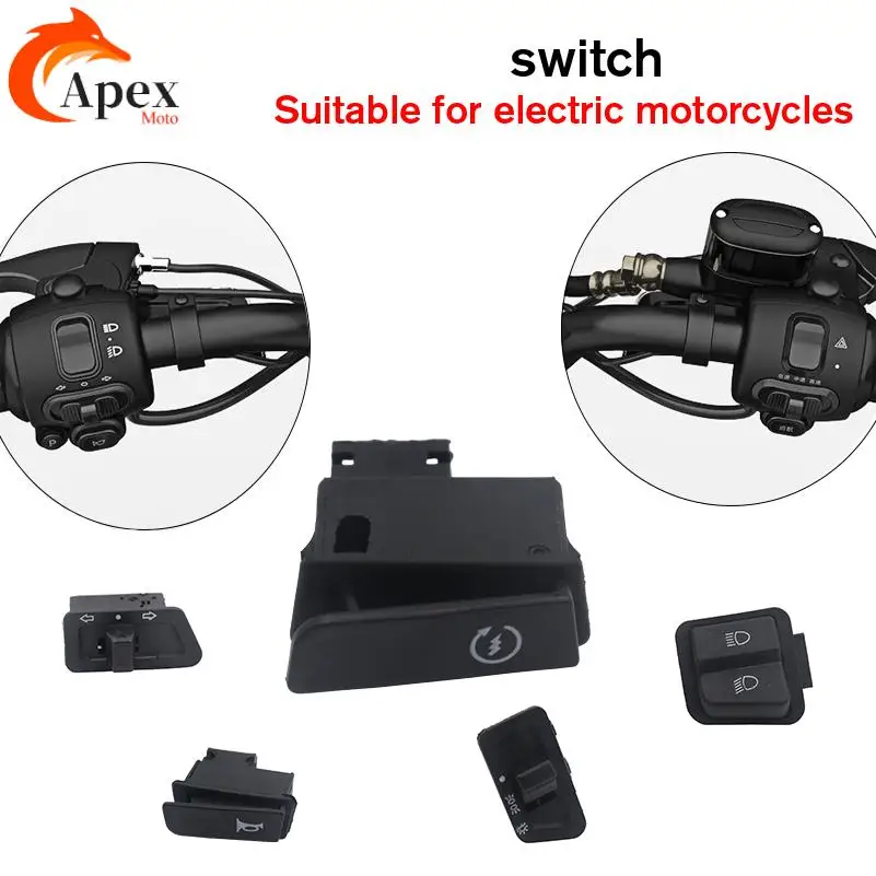 Motorcycle Start Switch Horn Light Turn Signal High Low Beam Button Switch Connecters For Scooter Moped accessories