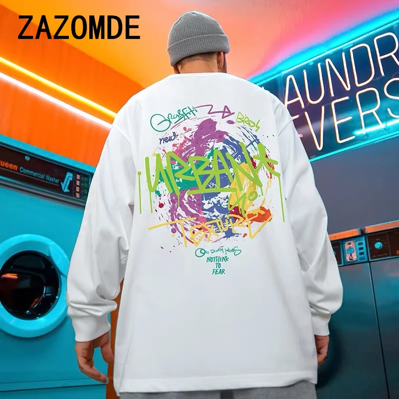 

ZAZOMDE Men's Oversized Cotton T-Shirts Heavy Weight Crew Neck Vintage Wash Tee Long Sleeve Casual Gym Workout Tops