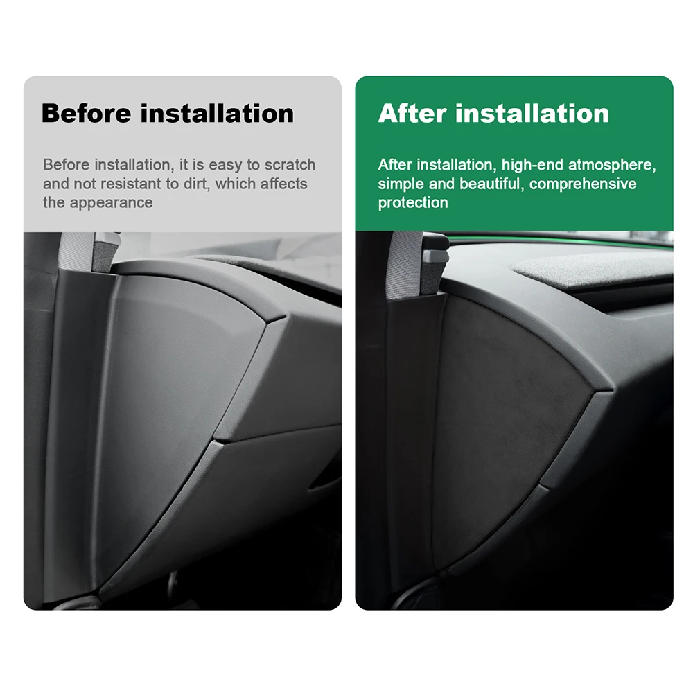 

Для Tesla Model 3 Highland 2024 года и новее: Итальянская замшевая накладка на центральную консоль и боковую панель приборной панели, аксессуары для отделки интерьера автомобиля