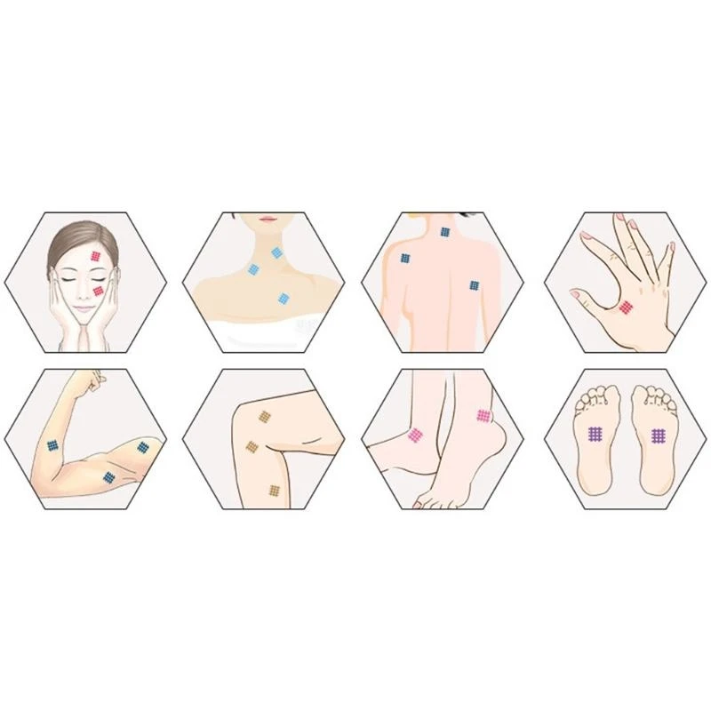 10pcs/تم تعيينه للشريط المتقاطع مع ملصقات تخفيف آلام علم الحركة Me-dical.
