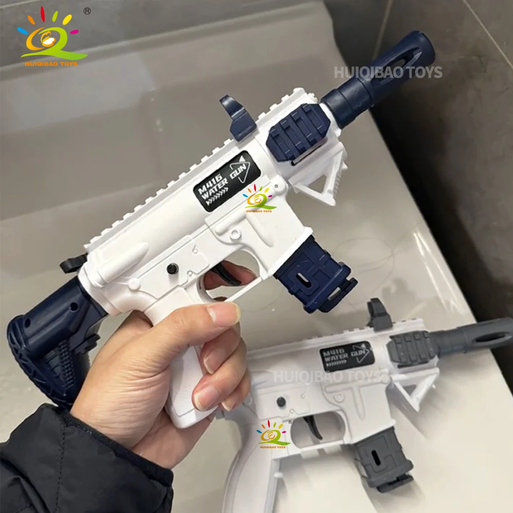 HUIQIBAO 2025 M416 pistola de agua Manual Rifle juguete de tiro verano juego al aire libre deportes acuáticos juguetes de playa para niños adultos regalo