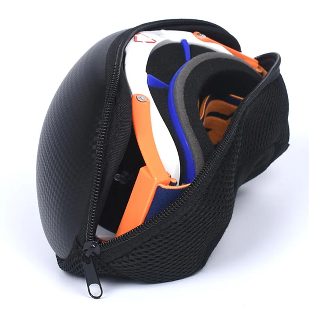 

Ski Goggles Case Compact Lightweight Protective PU Zipper Snowboard Goggles Storage Box Eyewear Organizer