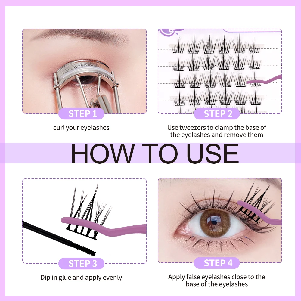 Wendy Lashes Cluster Wimpers Natuurlijke wimperverlenging Volume Individuele wimpers Gemengde ladewimpers Cluster Natuurlijke doe-het-zelfwimpers