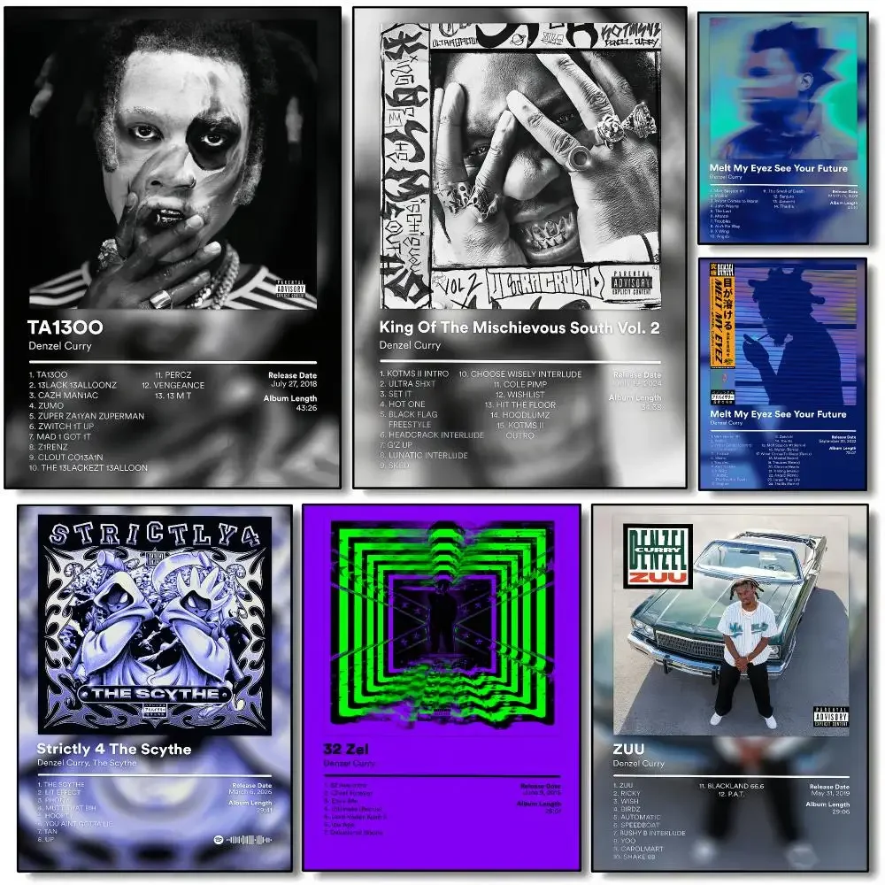 Singer Denzel Curry Album Poster HD Wall Art Aesthetic Home Decor for Living Room Bedroom Café Office Stylish Gift