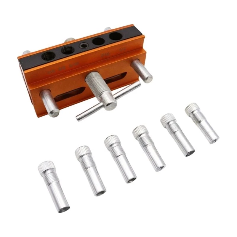 Centering Doweling Jig 6 Drill Guides for Straight Holes Adjustable Metal