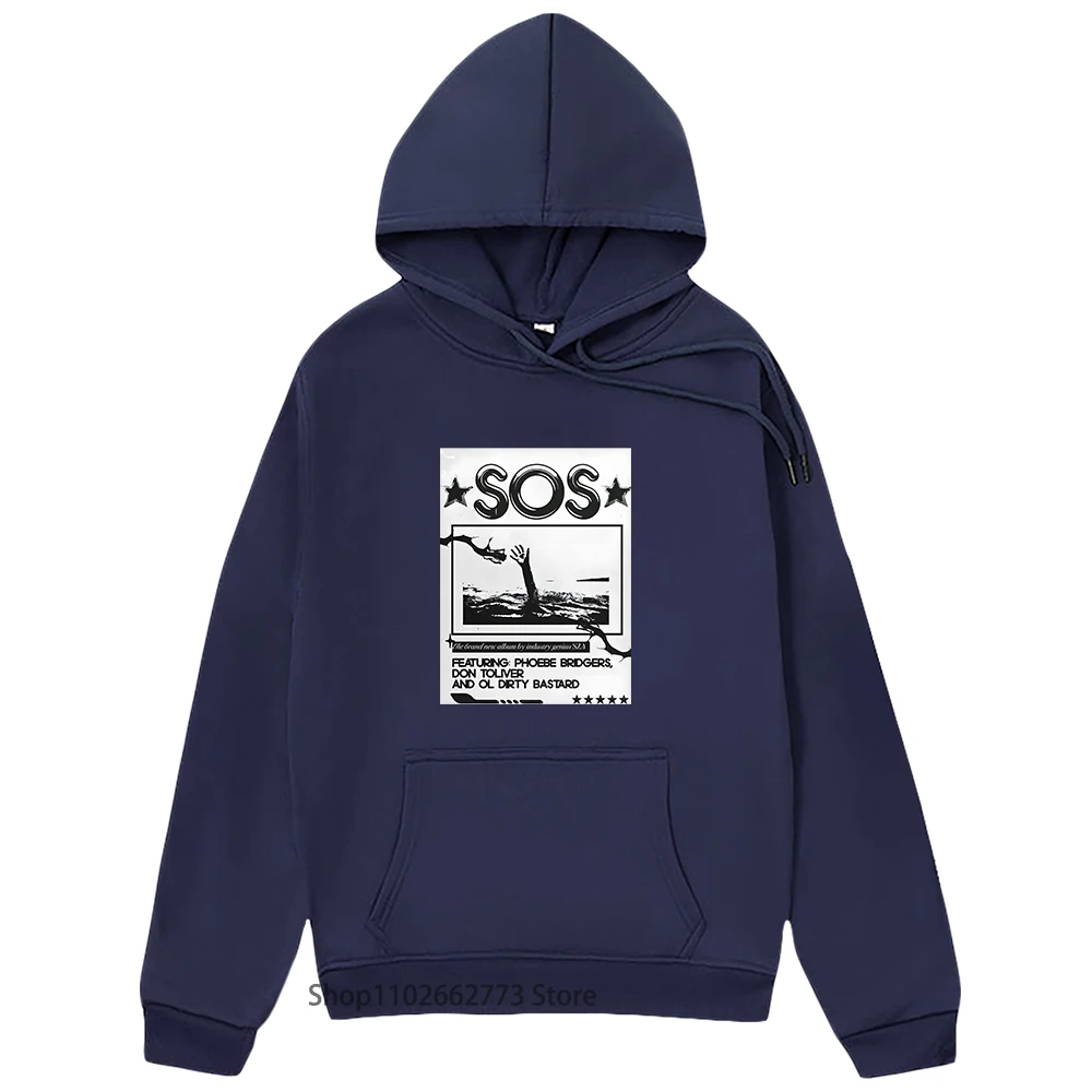 SZA SOS Anime Hoodie Gothic Comic Sweatshirt Fashion Harajuku Women Clothing Streetwear Women Hip Hop Cartoon Top Men Casual