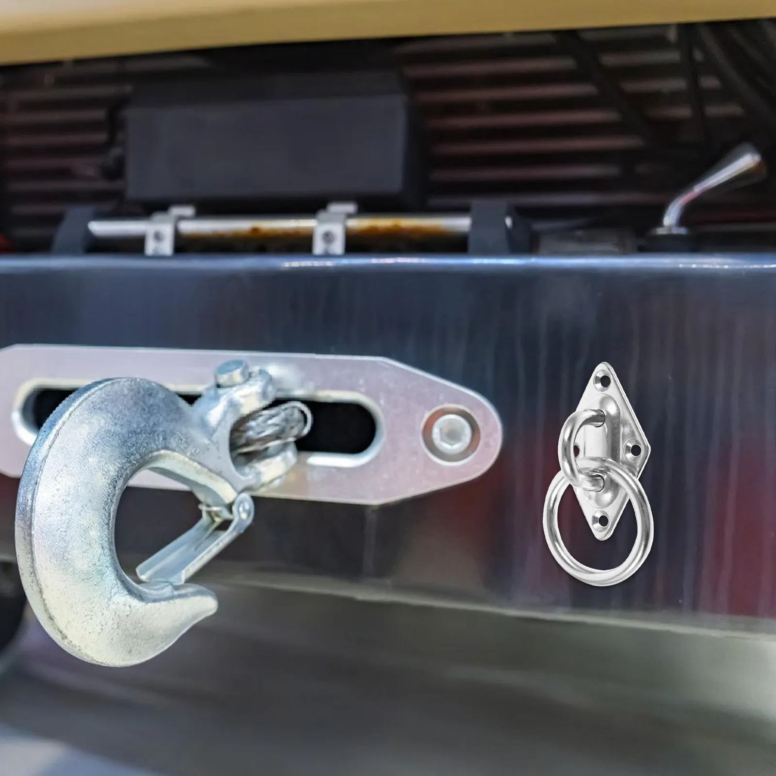 

O Ring Tie Down Anchor Stainless Steel Tow Hook Surface Mount Trailer Tie Downs Truck Bed Hooks Car Accessories
