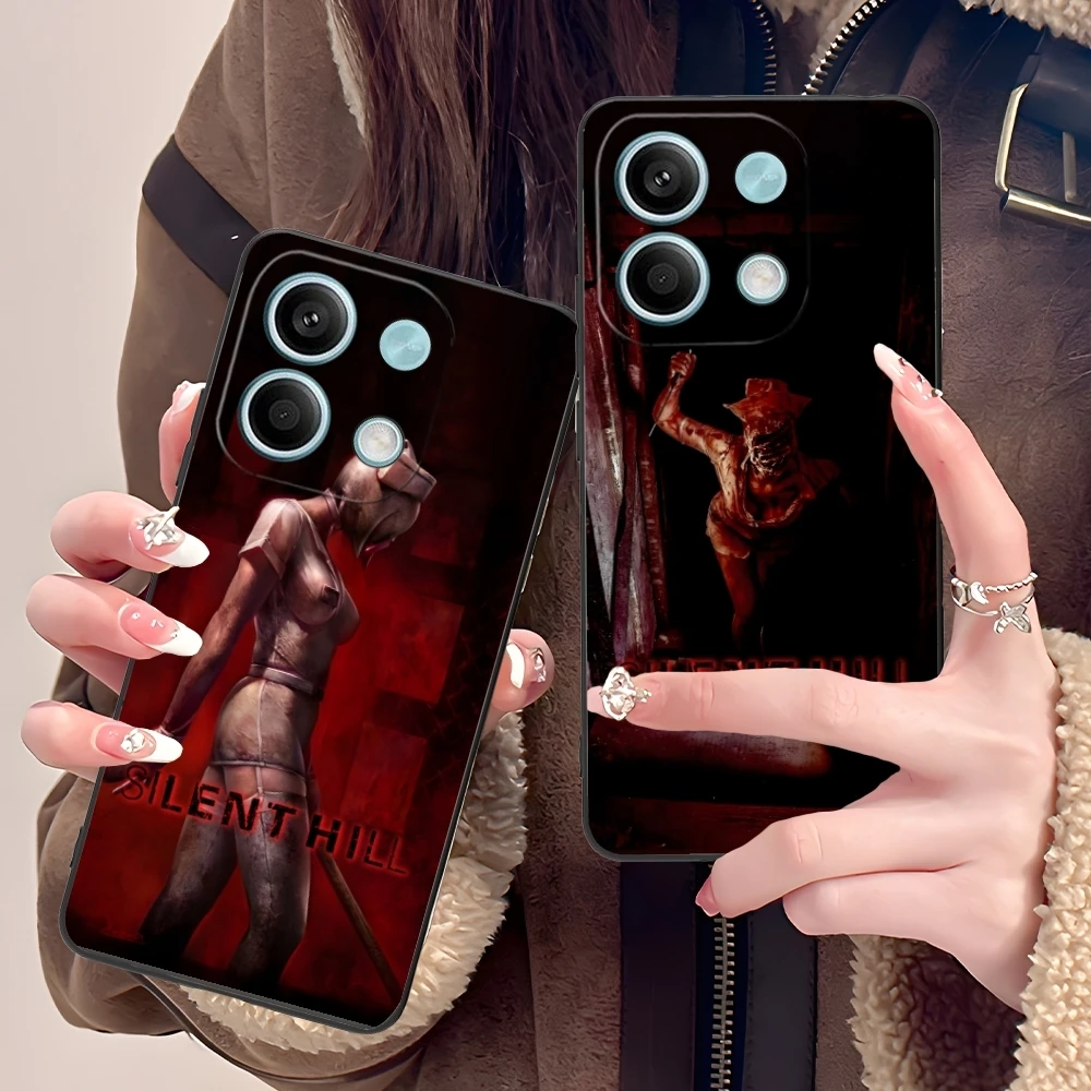 Silent Hill Nurses Mobile Cell Phone Case for Xiaomi POCO M6 M5 M4 M3 X6 X5 X4 X3 F6 F5 F4 F3 F2 C40 Pro GT 5G Black Cover Shell