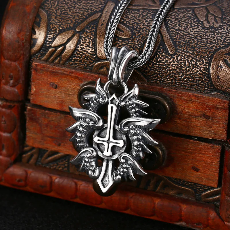 925 sterling silver necklace pendant, men's and women's cross pendant badge, Thai silver retro vintage vintage vintage personali