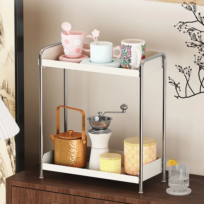 ชั้นวางของในครัวสีขาวนม, ชั้นวางสำหรับเก็บกระปุกเครื่องปรุงรส, ชั้นวางสำหรับเก็บแก้วน้ำ