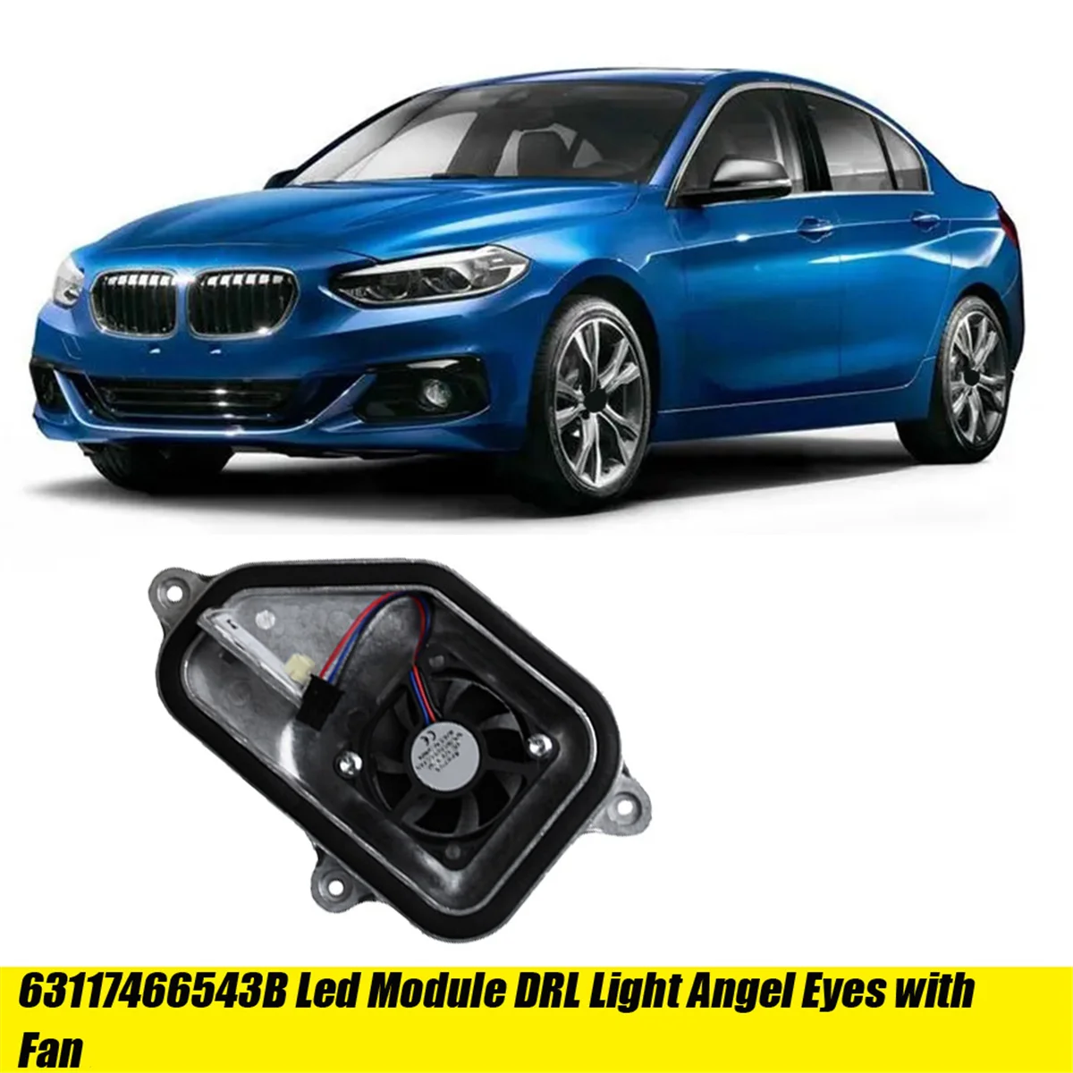 Left Front Headlight LED Module Angel Eyes with Fan 63117466543B for BMW 1 Series F52 2015-2022 DRL Light Control Module