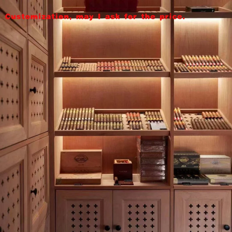 

custom.Custom Household Wine Cellar and Cigar Display Cabinet Cohiba Cigars and Humidors Burgundy Wine Shop