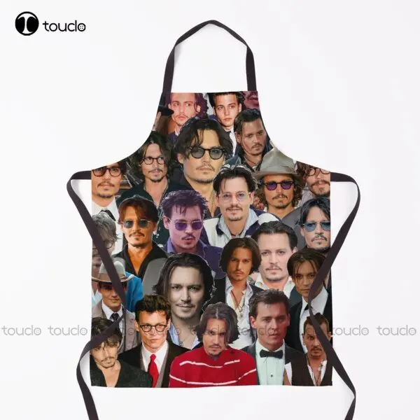 Johnny Depp Photo Collage Apron Johnny Depp Waist Apron For Women Men Unisex Adult Household Cleaning Apron New Custom Apron