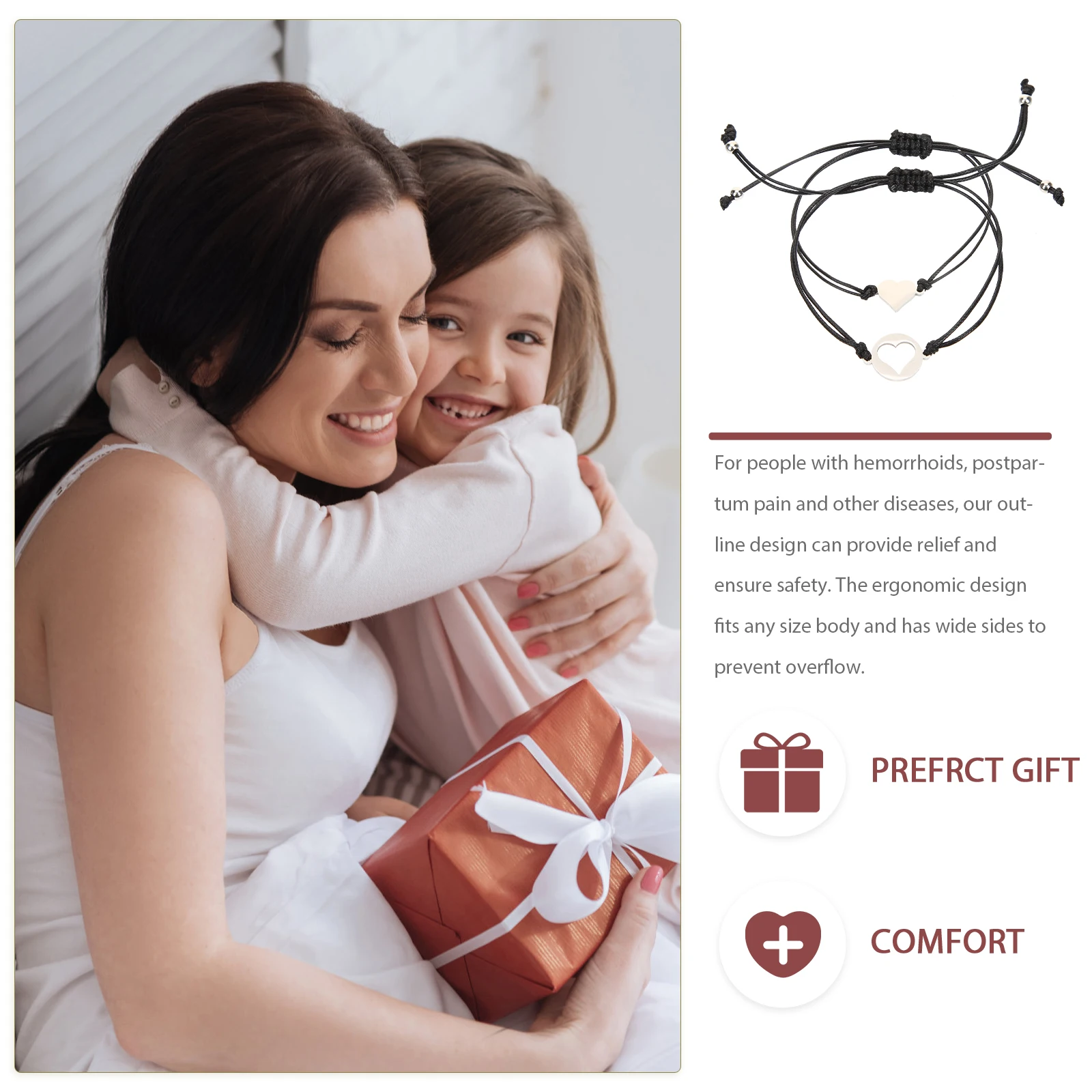 

Daughter Bracelets Mom Matching Heart Heart-shaped Mother-daughter Wax Line for Miss and