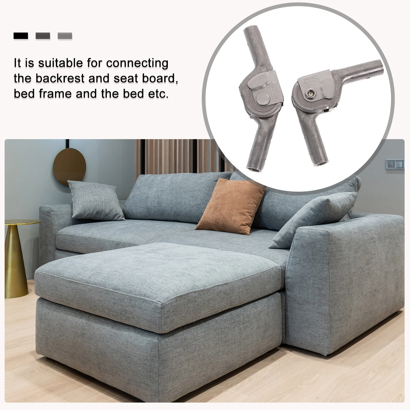 

2pcs Steel Furniture Corner Folded Sofa Hinge Adjuster Durable Lightweight Tatami Joint Hinges Decor Part Accessories
