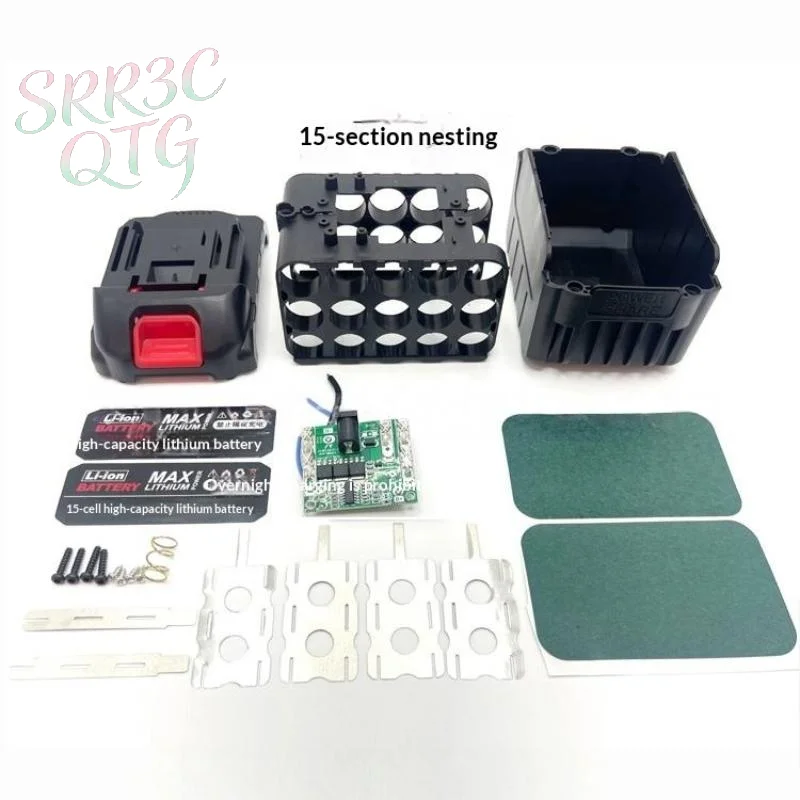 Hot 1 Set 5S 50A Bms Welding Nickel 21V Screwdriver Battery Case 5X 10X 15X 20X 30X 18650 Holder For 6Ah To 14Ah Electric Drills
