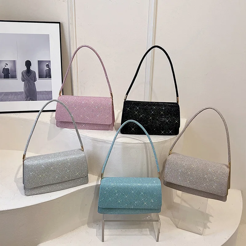 ファッション Pu レザー女性の脇の下ショルダーバッグ小さな掛け金フラップメッセンジャーバッグ無地マネー携帯電話財布とハンドバッグ