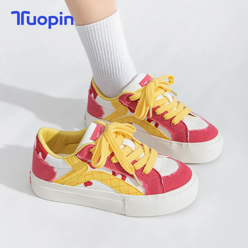 

TuoPin Colorful Match Color Women's Shoes, Casual Shoes Bright Sneakers, Plaid Board Shoes