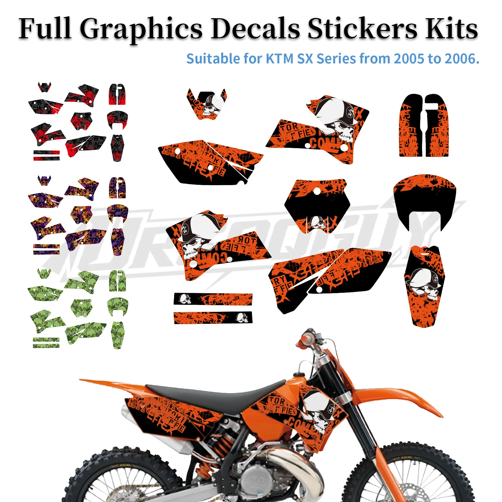 Motorcycle Decoration Decals Full Graphics Background Sticker Fit for KTM SX Series 125 250 300 SXF SX-F 250 350 450 2005 2006