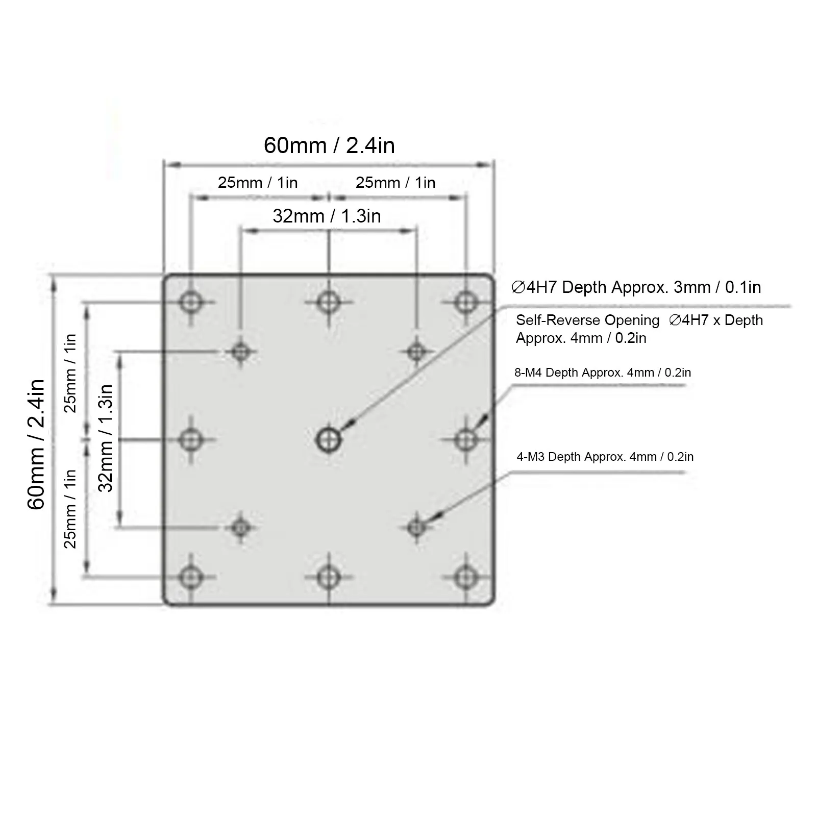 60x60mm Sliding Stage Linear Translation Manual Fine Tuning Trimming Platform MXGS60