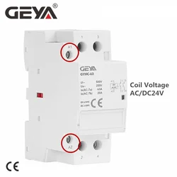 GEYA GYHC 2P 63A DC contattore DC24V bobina 2P 220V 2NO 2NC 1 no1nc contattore automatico Householdr tipo guida Din