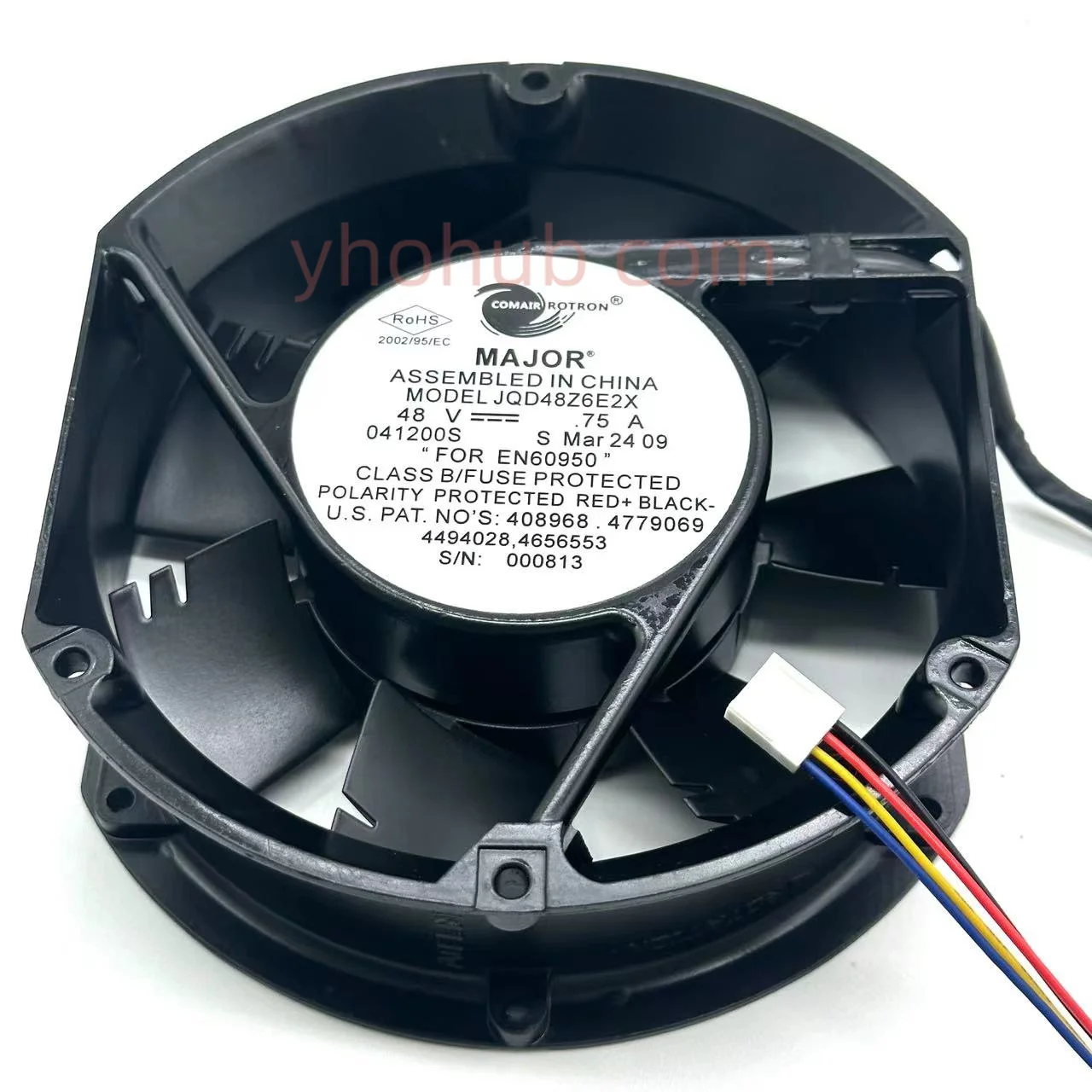 COMAIR ROTRON JQD48Z6E2X DC 48V 0.75A 172x150x51mm 4-Wire Server Cooling Fan